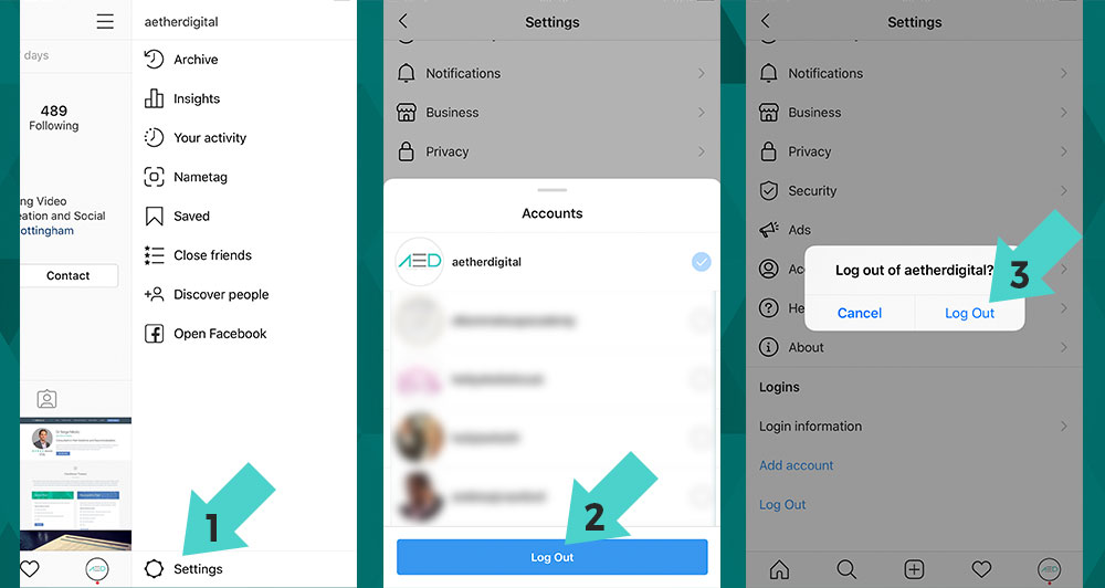 How To Remove Instagram Account From App Aether Digital